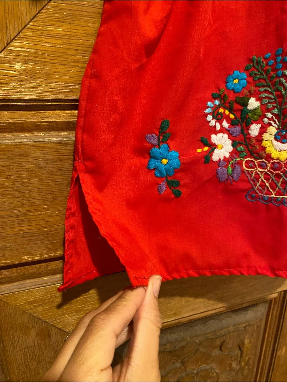 Baby Girl Red Embroidered Floral folk Mexican Dress 6-12 months